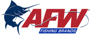 AFW Fishing Brands Logo with a blue swordfish and red letters