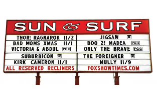 Sun & Surf Cinema Sign