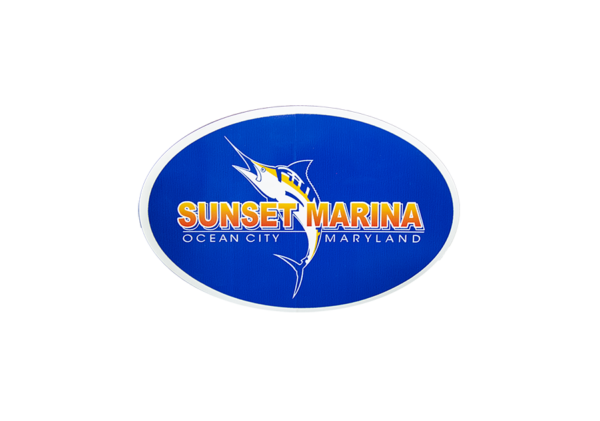 Blue Sunset Marina Sticker