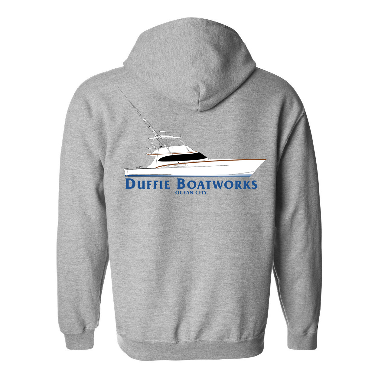 Duffie Boatworks x Sunset Marina Hoodie  Ocean City MD Fishing Charter Boat  Sport Fishing