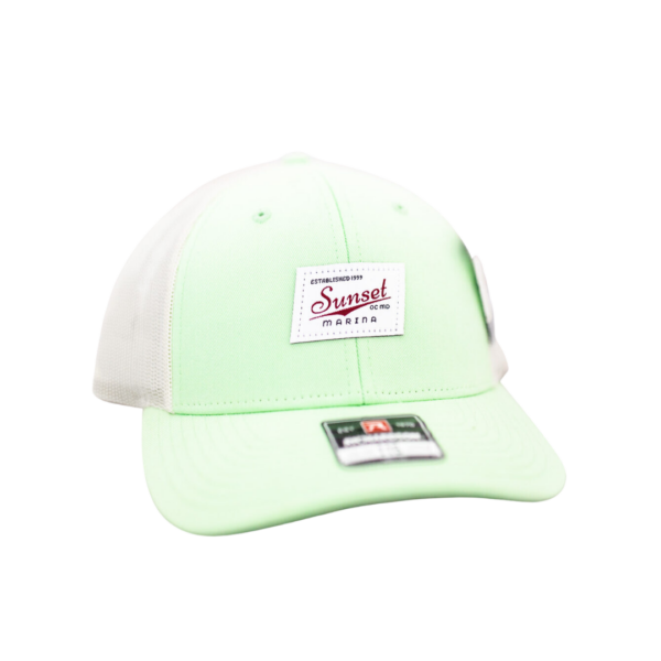 Sunset Marina Old School Woven Patch Hat in Patina Green/Birch