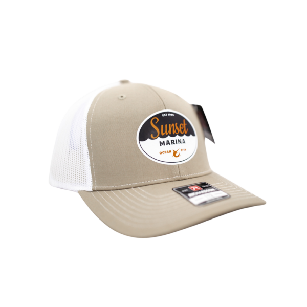 Sunset Oval Patch Hat in Khaki/White