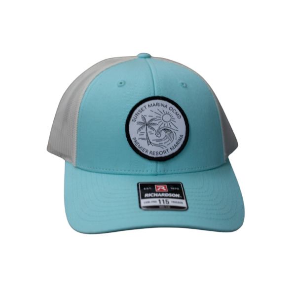 Woven Palm Patch Hat in Teal/Birch
