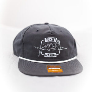Retro Marlin Logo Rope Hat in Charcoal/White