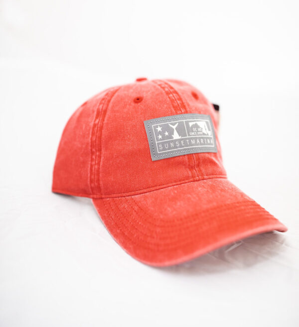 Sunset Woven MD Map/Tuna Classic Dad Hat in Red