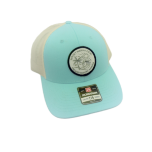 Woven Palm Patch Hat in Teal/Birch